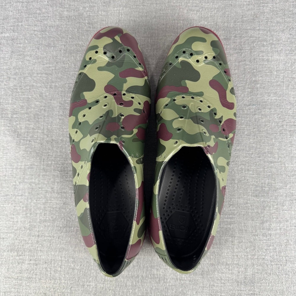 BiiON Oxford Wingtip Golf Shoes Men's Size 10 Camo Spikeless Slip On Brogue - Picture 6 of 9